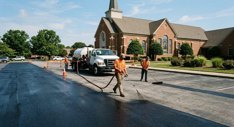 Church Parking Lot Sealcoating in San Antonio, TX